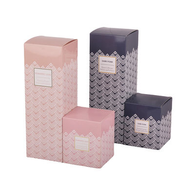 ราคาดี กล่องบรรจุภัณฑ์ขวดน้ำหอมสี่เหลี่ยมผืนผ้าพิมพ์สีน้ำเงินสีชมพูพร้อมก้นล็อคอัตโนมัติ ออนไลน์